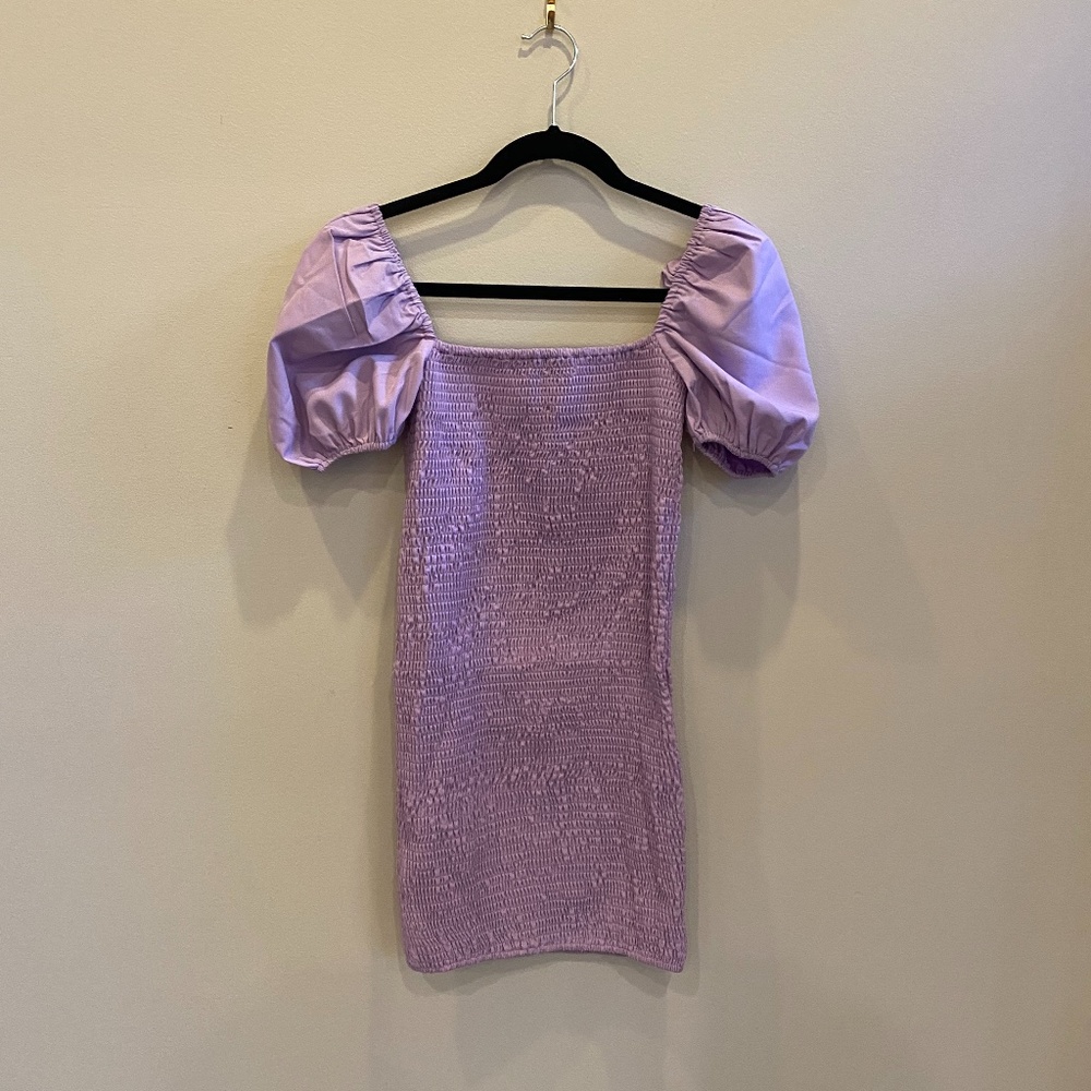 PrettyLittleThing Lilac Puff Sleeve Dress
